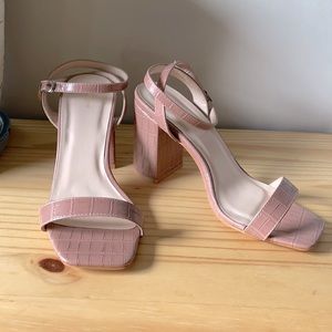 Blush High Block Heel